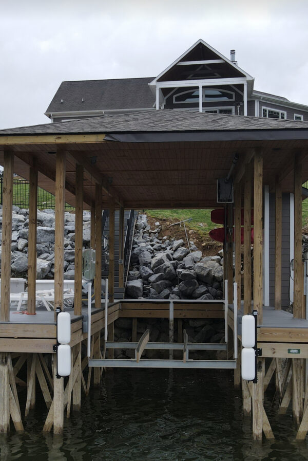 Double Corner Dock Mount w/soft rotating Polyform Fenders - Image 16