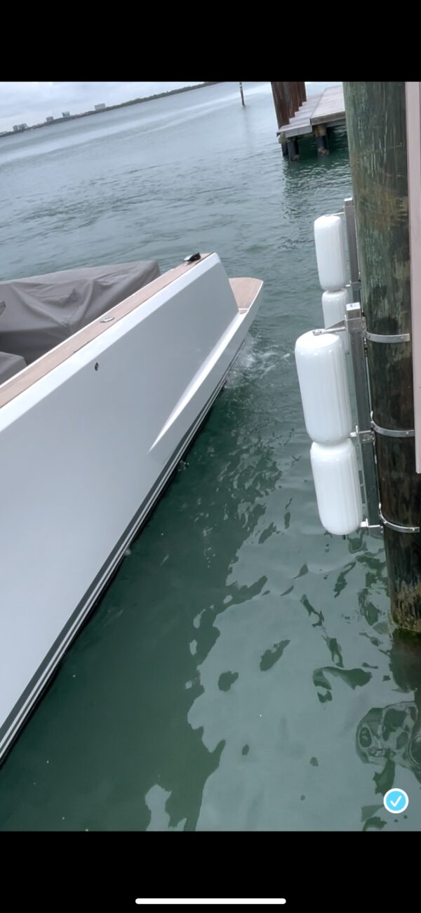 Double Stackable Piling Dock Mount w/soft rotating Polyform Fenders - Image 9