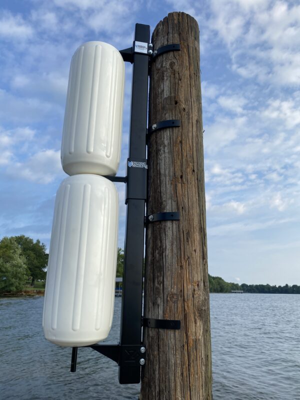 Double Stackable Piling Dock Mount w/soft rotating Polyform Fenders - Image 7
