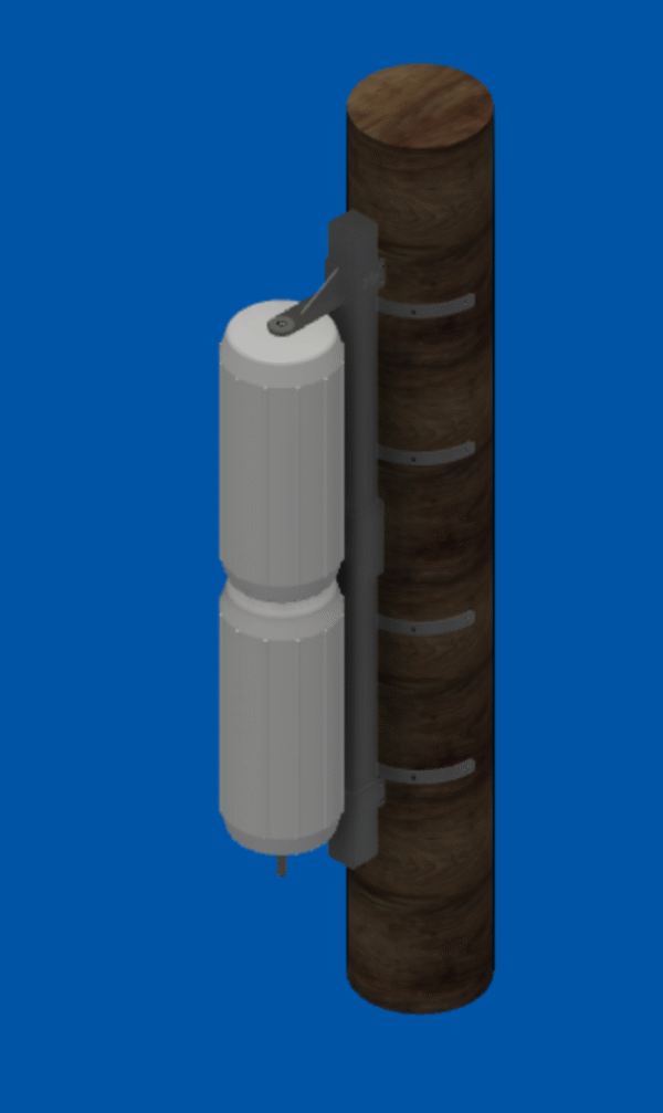 Double Stackable Piling Dock Mount w/soft rotating Polyform Fenders