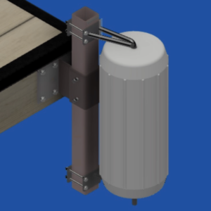 Corner Dock Mount w/soft rotating Polyform Fenders