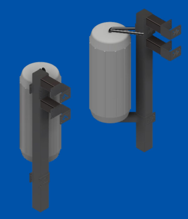 Lower Dock Extension w/soft rotating Polyform Fenders