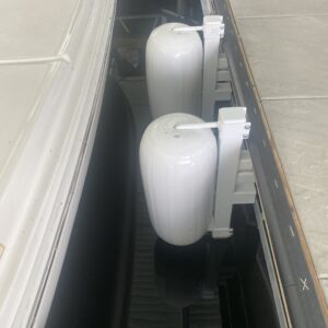 Rear Dock Stops w/soft rotating Polyform Fenders